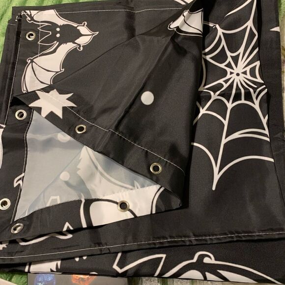 Halloween black shower curtain 72"X72". Hooks not included - Picture 2 of 2